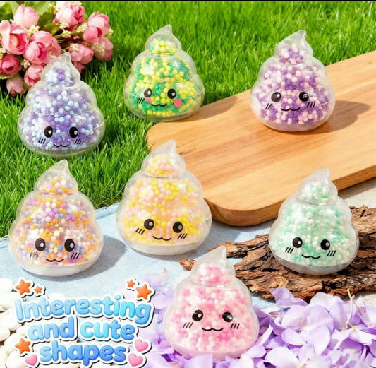 Soft Poop Ball - Mochi Plush Toy - Adult Stress Relief Ball - Cute Poop Shaped Stress Relief Ball - Teen Easter Basket Filler - Birthday Gift, Gift Box Filler - Glow-In-The-Dark Version - Kids & Adults Stress Relief Ball - (Multi-Color) x3