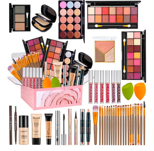 All in One Makeup Set for Women Full Kit, Make Up Gift Set, Makeup Essential Bundle Includes Foundation Eyeshadow Palette Concealer Lipstick Eyeliner Mascara