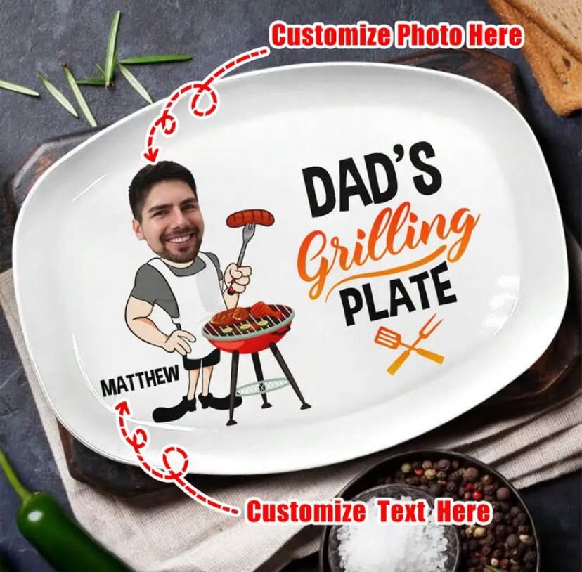 Personalized Daddy's Grilling Photo - Custom BBQ Memorial Gift For Father's Day/Birthday - Heartwarming Keepsake,