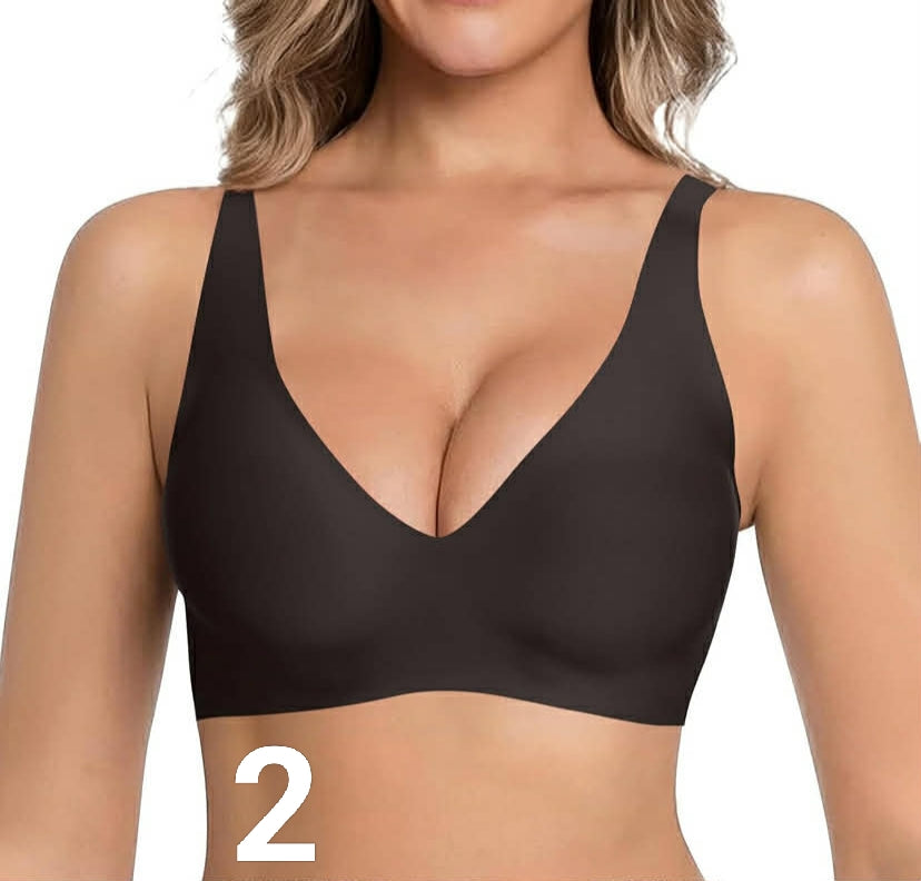 Jelly Bras for Women Deep V Wireless Push Up Leopard Bra Lift Supportive Full Coverage No Underwire Seamless Jelly Bras Plunge Bralette Comfort Adjustable Straps Everyday T-Shirt Shape curve Bra