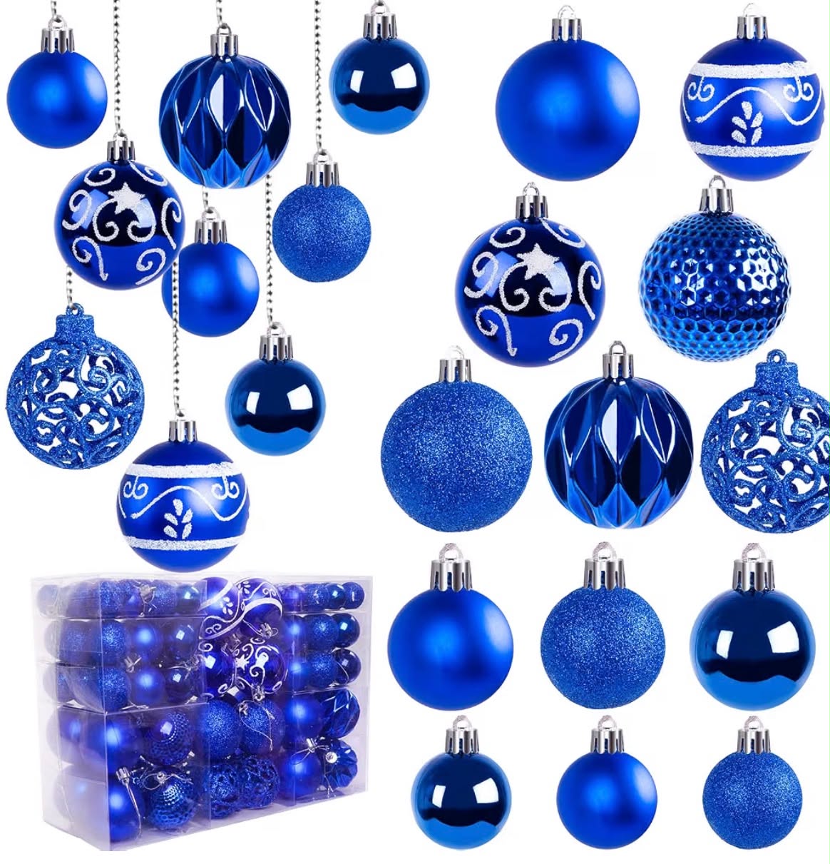 100Pcs Christmas Ball Ornaments for Christmas Tree Decoration Baubles Shatterproof Balls Hanging Ornaments for Xmas Holiday Party Home Decorations