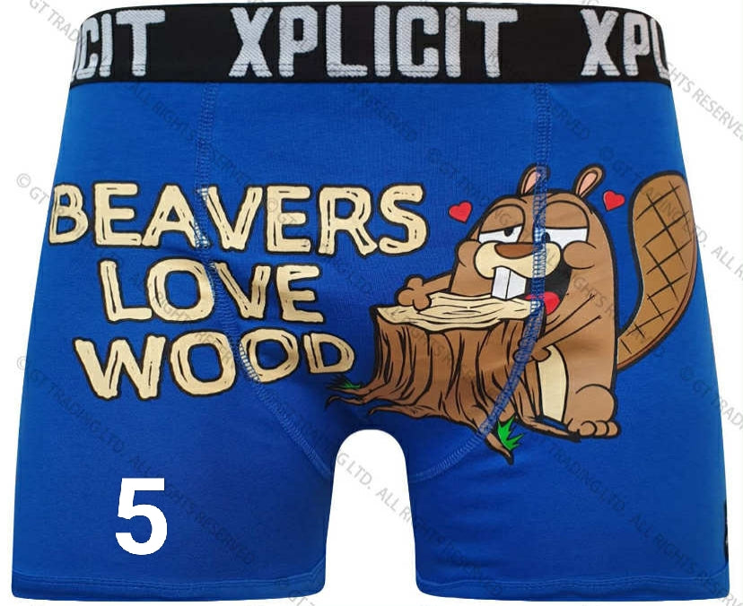 Xplicit Men’s Novelty Boxer Shorts Funny Rude Cartoon Trunk Print Underwear Pack