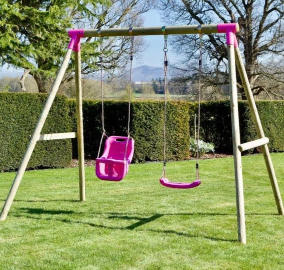 Children's Wooden Garden Swing Set -