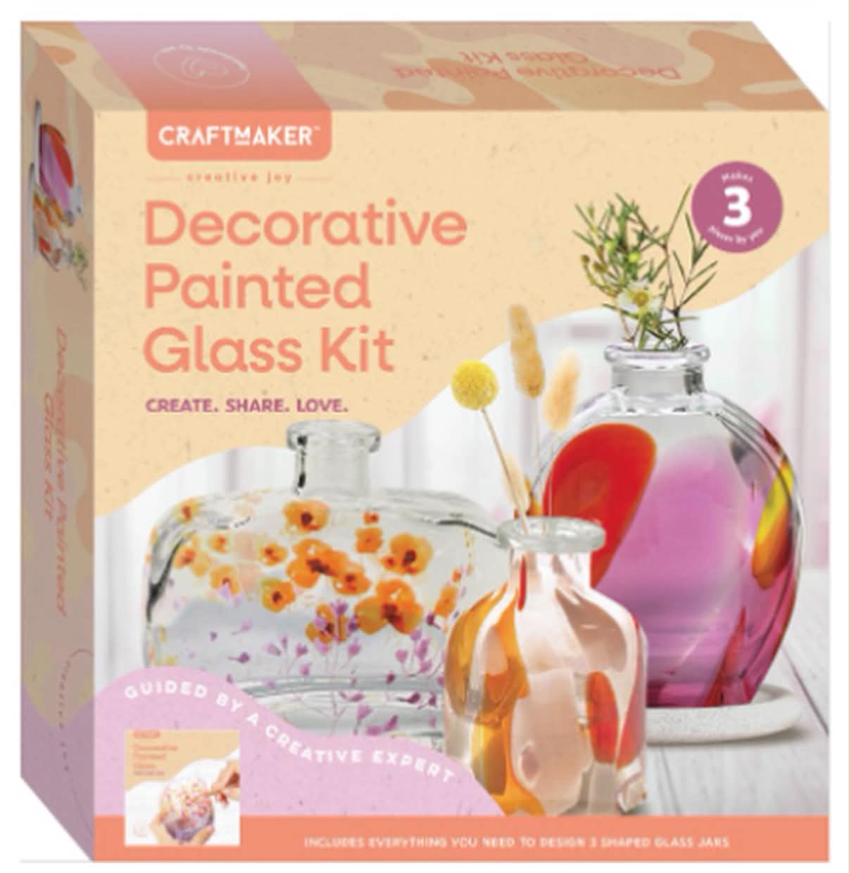 Square Tuck Box Glass Painting Kit - Multicolour
