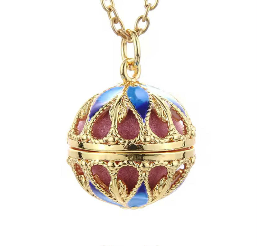 Luxury Golden Aromatherapy Necklaces wonderful oil painting open locket
