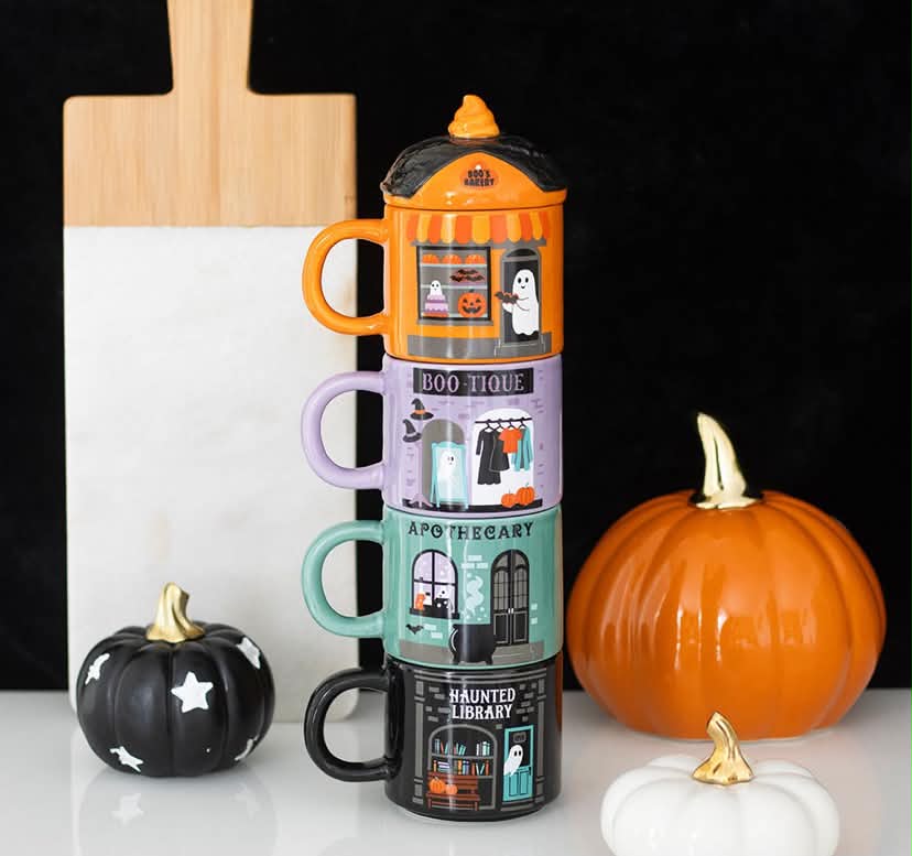 SPOOKY STREET STACKING MUG SET