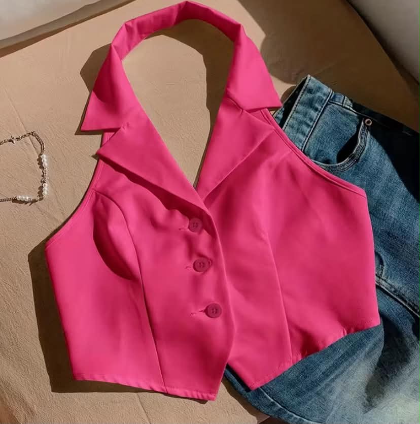 Women'S Sleeveless Blazer Jacket - Chic Office to Party Outfit, Structured Fit,