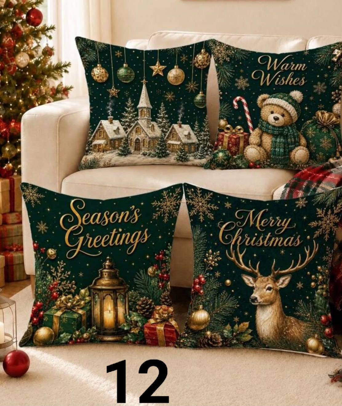 4pcs  Christmas Pillow Case,