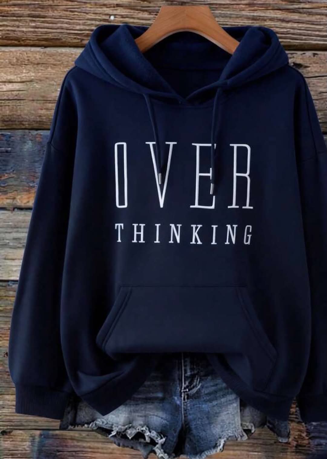Women Letter Embroidery Sweatshirt, Casual Loose Fit Retro American Style Hooded Sweatshirt