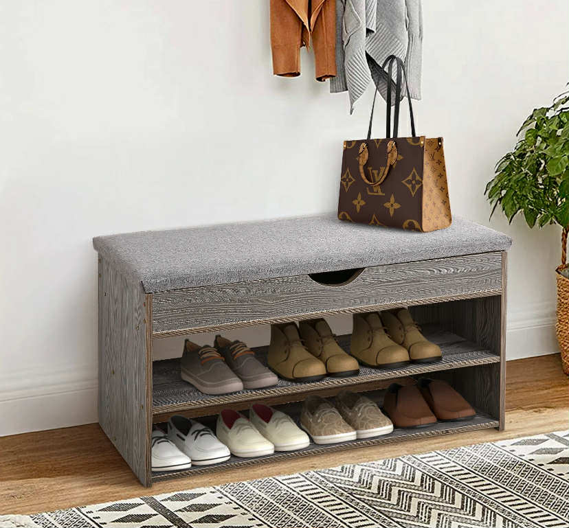 Shoe Bench Shoe Storage Rack Cabinet Organiser with Cushion Padded Seat Unit UK