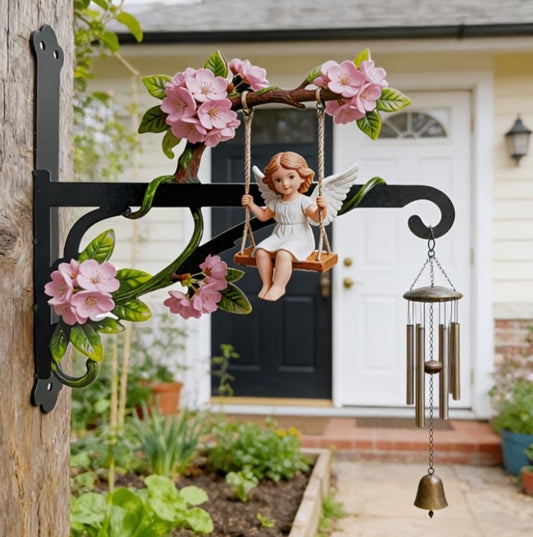 2 pc Metal Sprite Themed Iron Outdoor Hanger, with Mounting Screws, Bright Colors, Beautiful And Practical, Thickened Iron Material, Suitable for Hanging Bird Feeders, Wind Chimes, Flower Baskets - Indoor And Outdoor Plant Hangers,