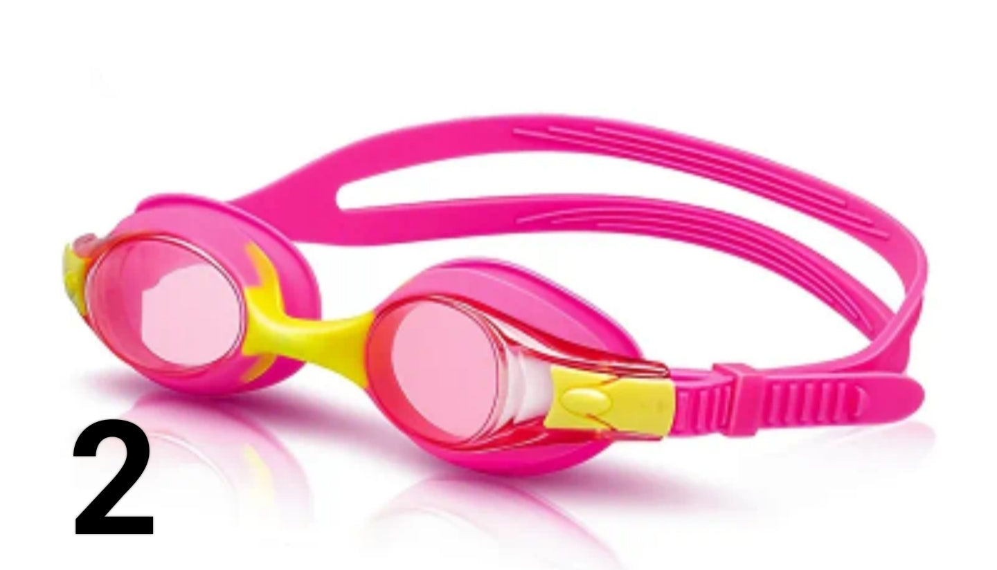 Kids Swimming Goggles Anti-Fog & Waterproof with PC Lens - Adjustable Strap, UV Protection & Anti-Glare, Fit for Ages 3-12 Years