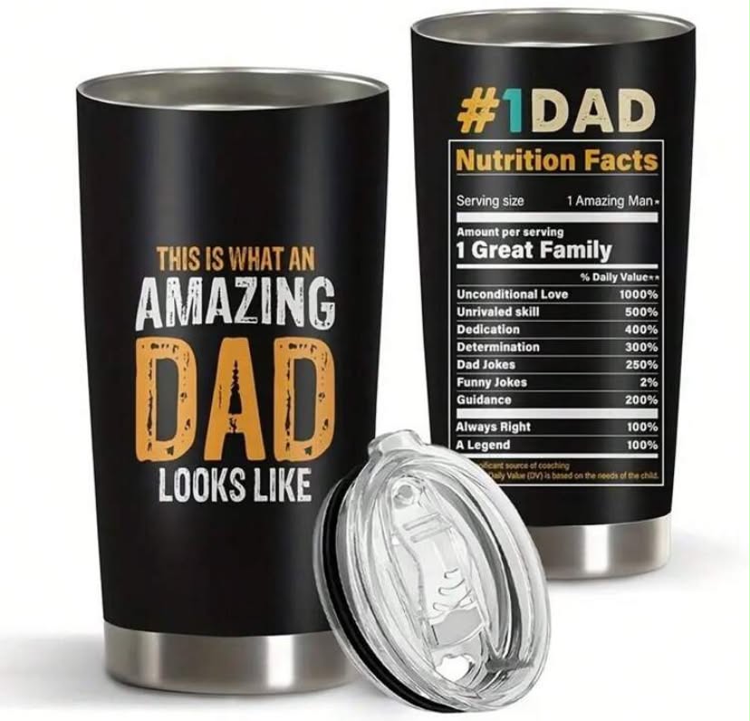 1 Piece, Father's Day Gift 20 Ounce Stainless Steel Insulated Cup, Insulated Coffee Cup, Flat Bottomed Cup With Lid, Wonderful Gift For Dad,