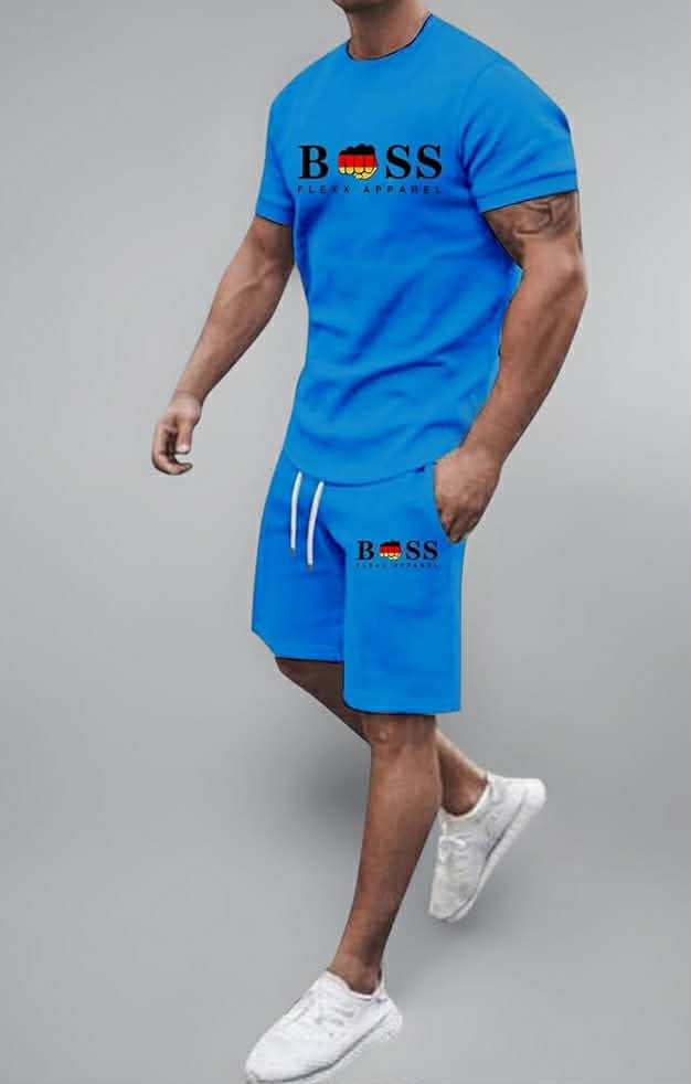 Men's Short Sleeve Shirt and Shorts Set 2 Piece Outfits