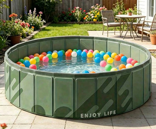 1pc, 47.2in X 11.8in Ball Pit, Adam Green - Forest Green - Extra Large Foldable Thick PVC Material Ocean Ball Pit, Non-Inflatable Water Play Swimming Pool, Birthday Party Indoor Outdoor Gift Fence Ball Pit (Approx. 120 X 30cm) (Balls Not Included)