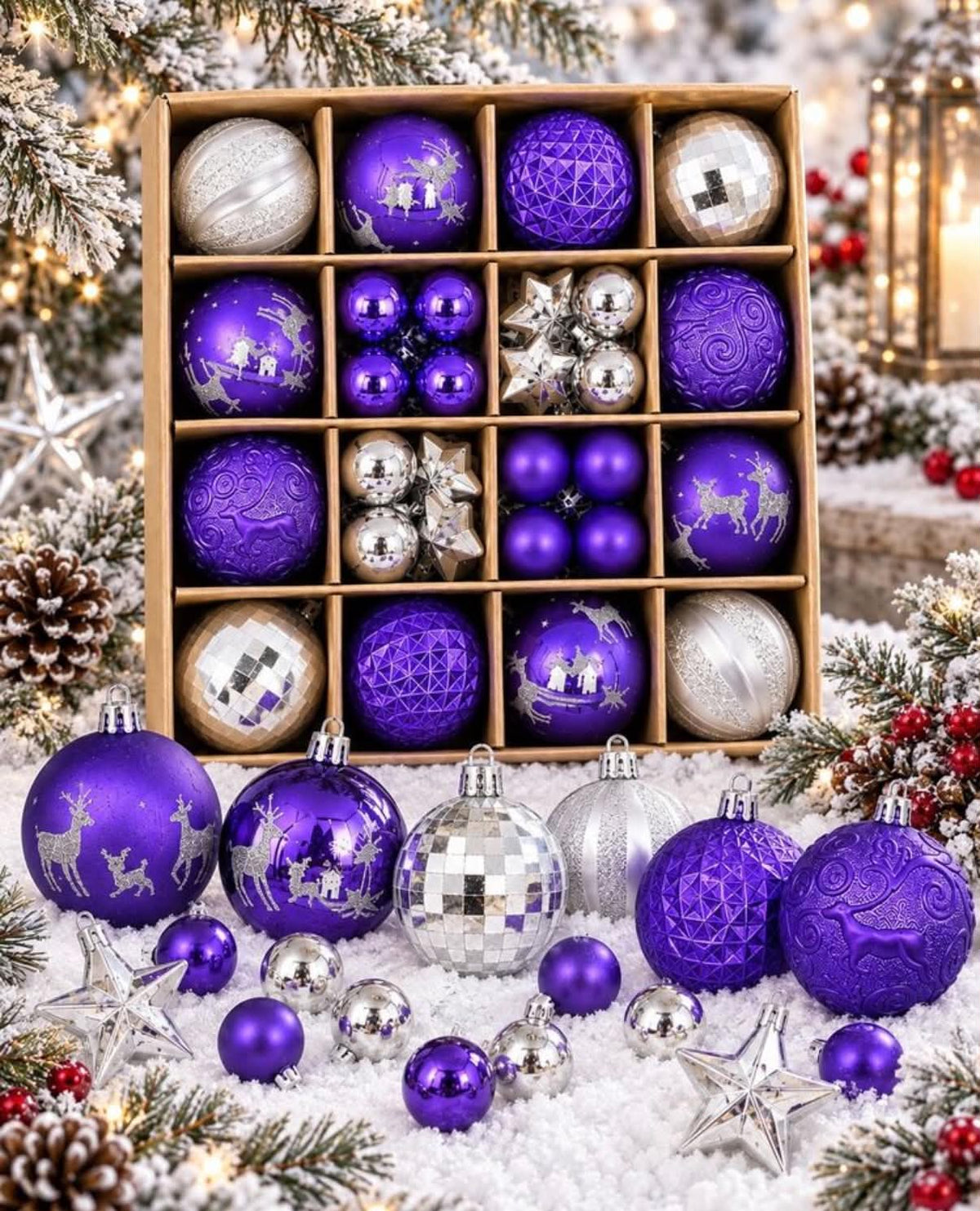 44pcs  Christmas Decoration Set,
