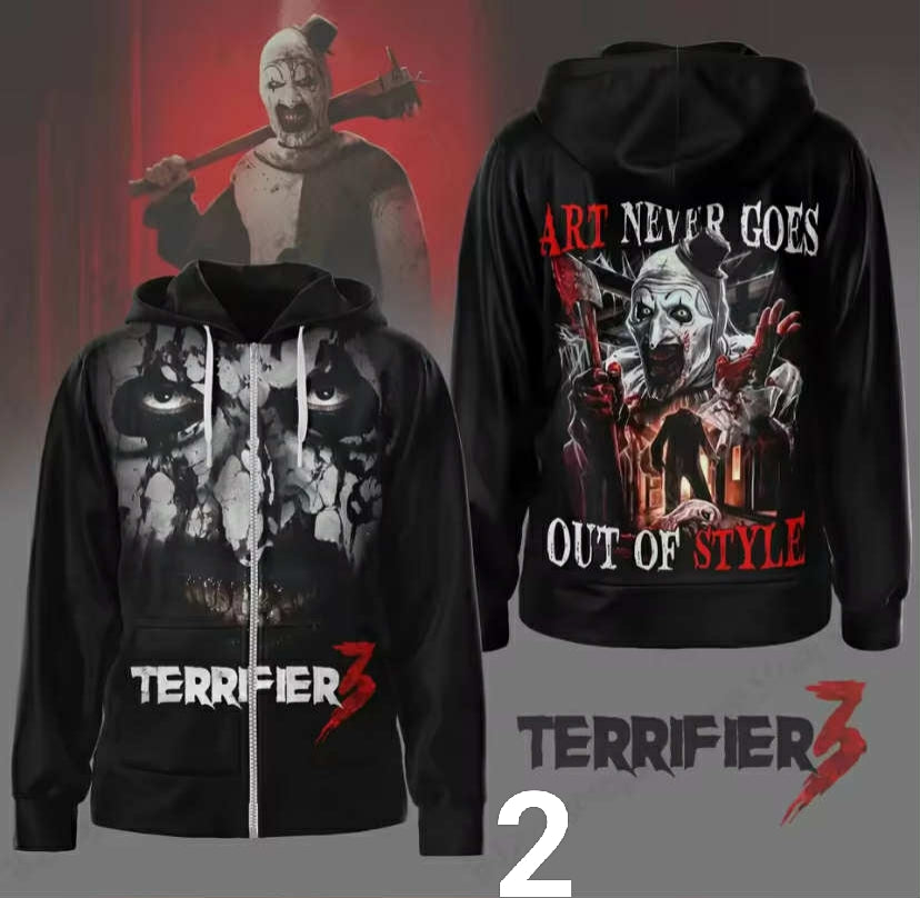 Horror Movie Terrifier 3 3d Print Hoodie