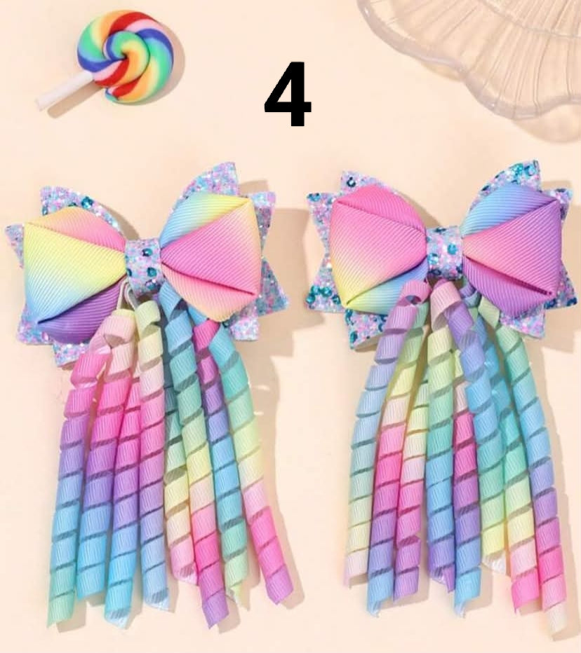 2pcs Set Cute Cartoon Bear Hair Clips, Adorable Bear Accessories Decor Hair Clips With Brown And Beige Curly Ribbon Bow,