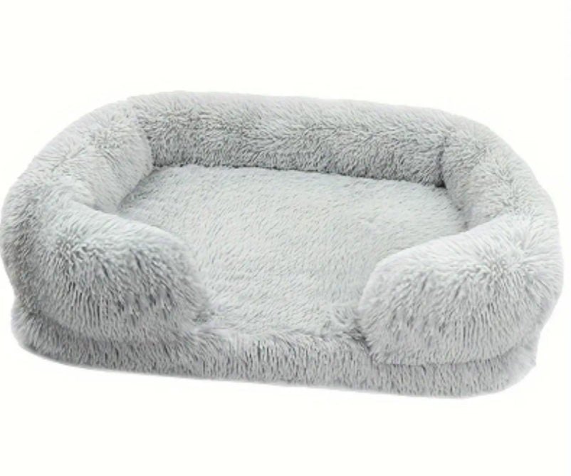 Long Plush Detachable Washable Pet Dog Sofa and Large Dog Bed (XL)