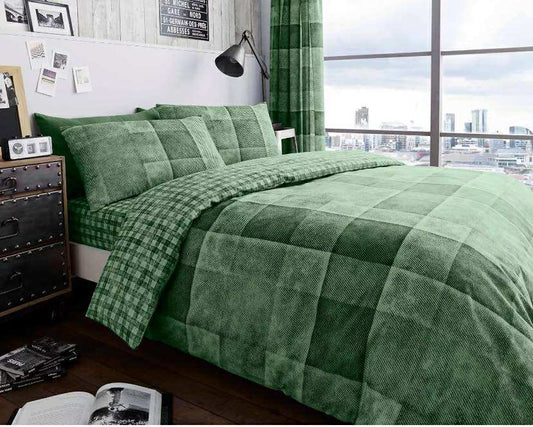 Reversible Check Bedding Sets Poly Cotton Quilt Duvet Cover Set With Pillowcase. 

Double 