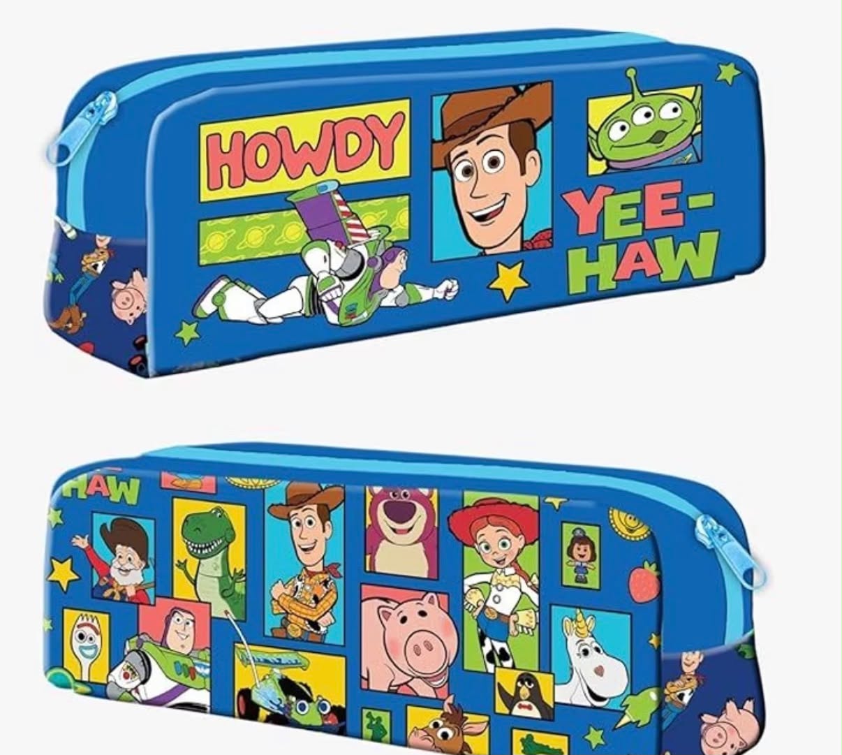 Toy Story Pencil Case Light Blue for Kids – Zippered Pen Pouch with Cartoon Characters, Durable School Stationery