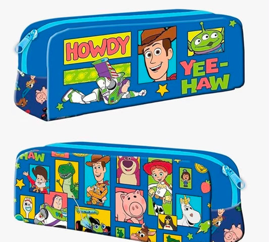 Toy Story Pencil Case Light Blue for Kids – Zippered Pen Pouch with Cartoon Characters, Durable School Stationery