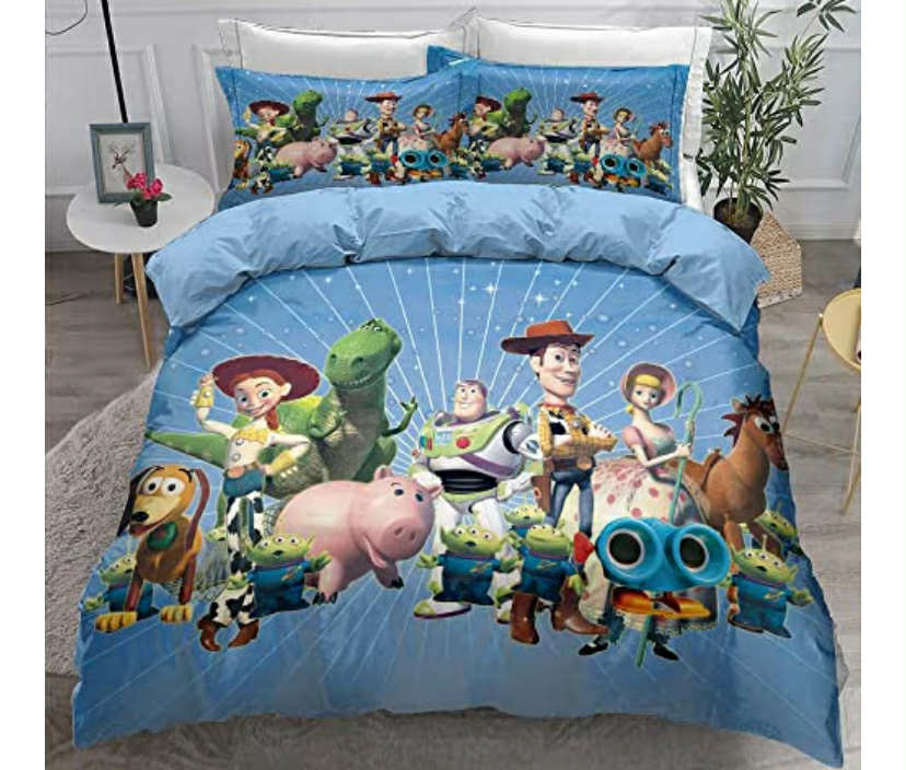 Ste-X 3 Pieces Super Soft Duvet Cover with Zipper Toy Story, 100 Percent Microfiber