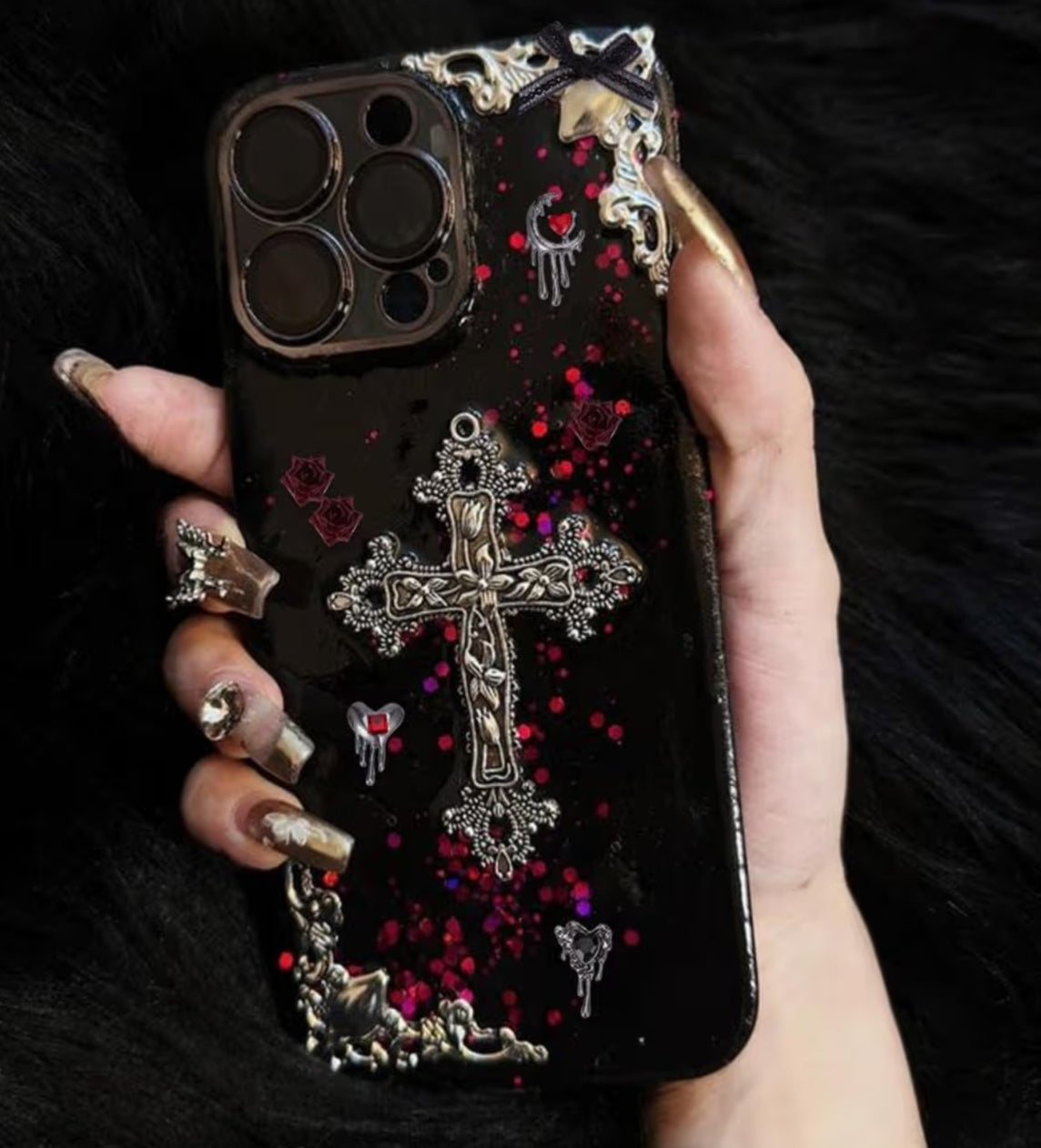 1 Box 70 Pcs Gothic Nail Charms