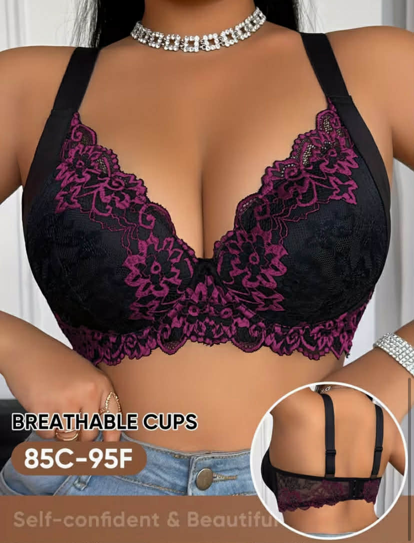 1 pc Women's Plus Size Sexy Underwear with Underwire Bra,