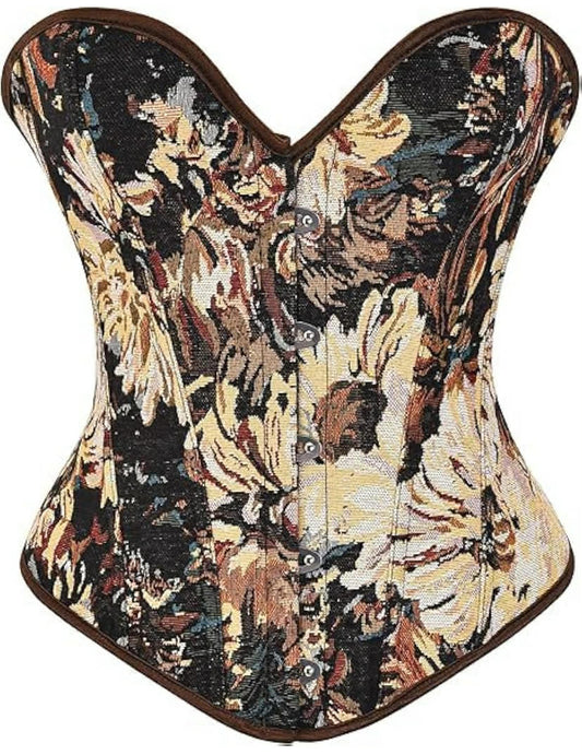 Corset Tops for Women, Vintage Floral Boned Bustier