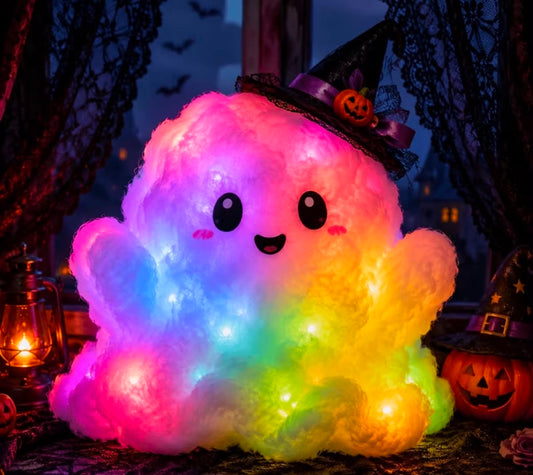 Cute Rainbow Halloween Decor, 4.0meter Color Changing LED Fairy Light Display,Kawaii Witch Hat