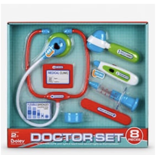 8 Piece Doctor Set with Light & Sound Stethoscope