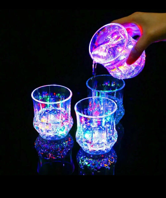1 pc Multicolor Led Light Glass Cup x4
