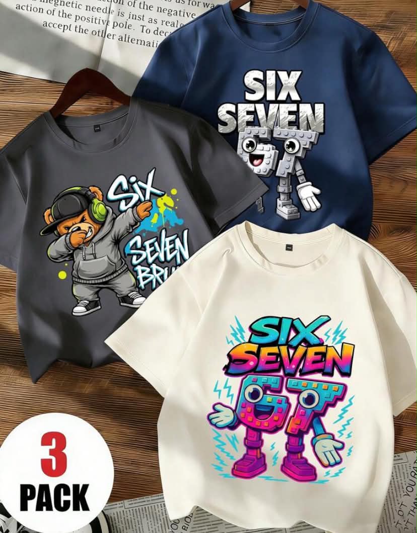 3 pcs Tween Boy Funny Slogan Print Short Sleeve T-Shirt, Student Youth Clothing, Summer Gift For Kids