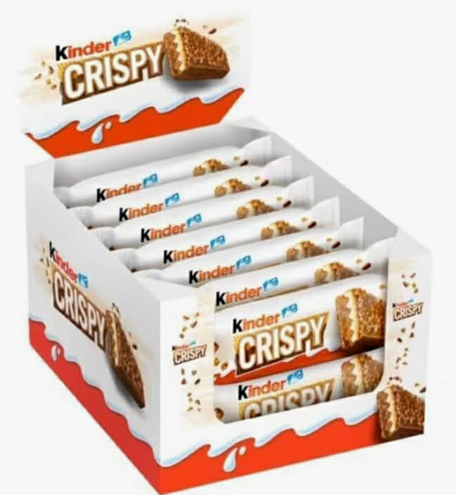 Kinder Crispy Chocolate Bars – 14 × 34g Multipack Crunchy Wafer & Milk Chocolate | Bulk Value Pack, Individually Wrapped, Snack-Size, Share Box (476g)
