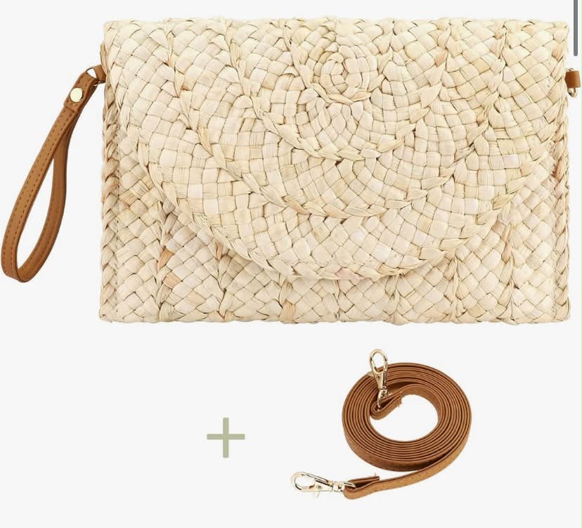 Summer Beach Bags for Women Straw Clutch Woven Handbag Straw Crossbody Bag