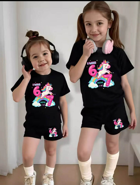 Children's Clothing 67Six Seven  Unicorn Pattern Print Set