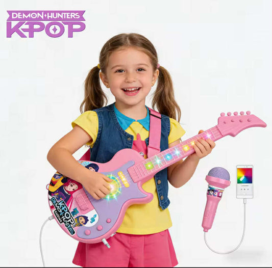 Kpop Demon Hunters Music Microphone Children's Toy with Light Microphone Can Play Songs Toy Christmas Gifts for Children