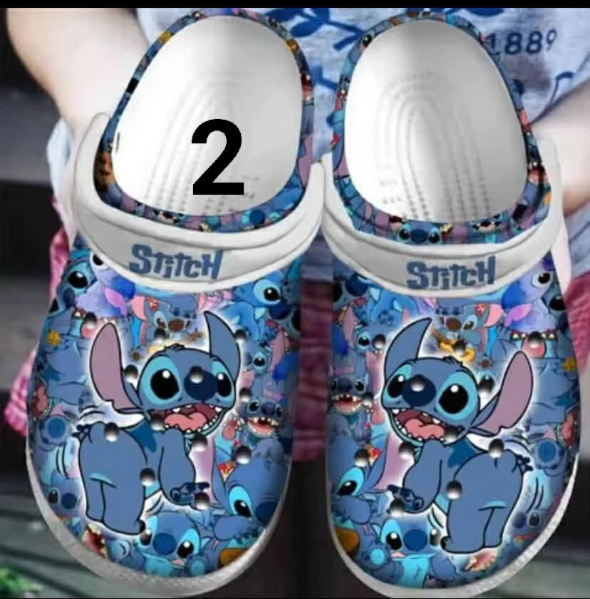 Cartoon Disney Blue Stitch Shoes Cartoon Beach Sandals Slippers
