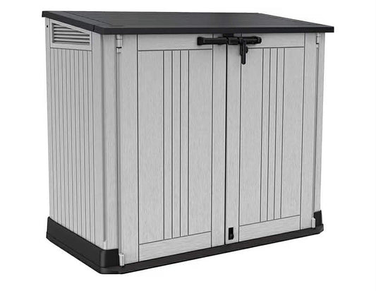 Keter Store it Out Nova Outdoor Garden Storage Shed, 32 x 71.5 x 113.5 cm, Light Grey with Dark Grey Lid