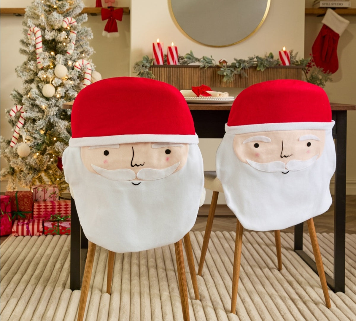 Pack 4 Santa Chair Covers - Red/White