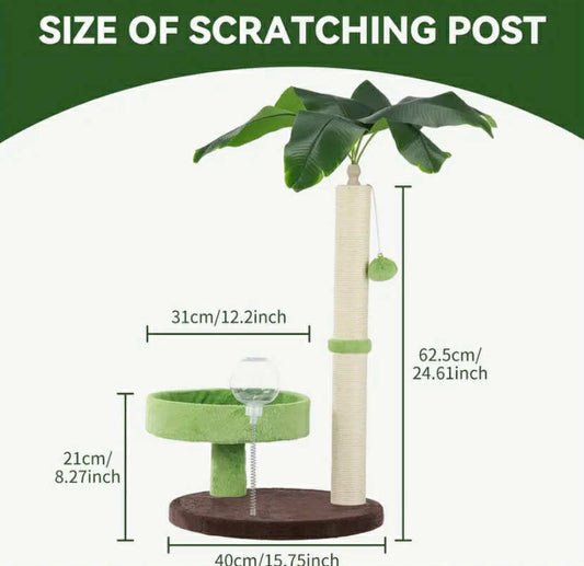 Cat Scratching Tower with Cozy Plush Condo, Sisal Scratching Posts And Plush, Small Cat Tree Tower for Indoor Activity 40x40x70cm