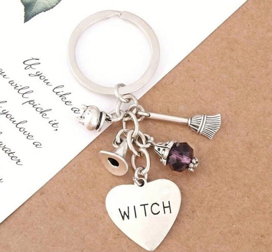 1 pc Witch Broom Keychain, Witch Metal Keyring, Handbag Backpack Car Key Chain, Cosplay Party Favor