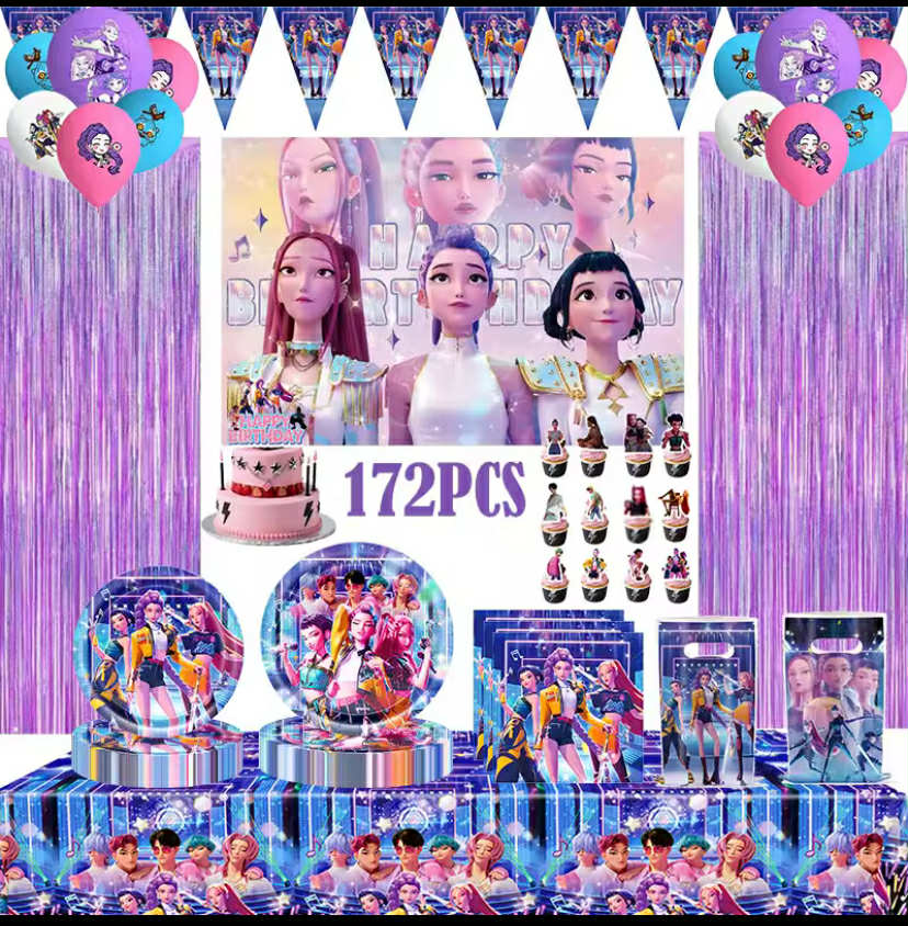 Demon Hunter Kpop Birthday Party Decorations
