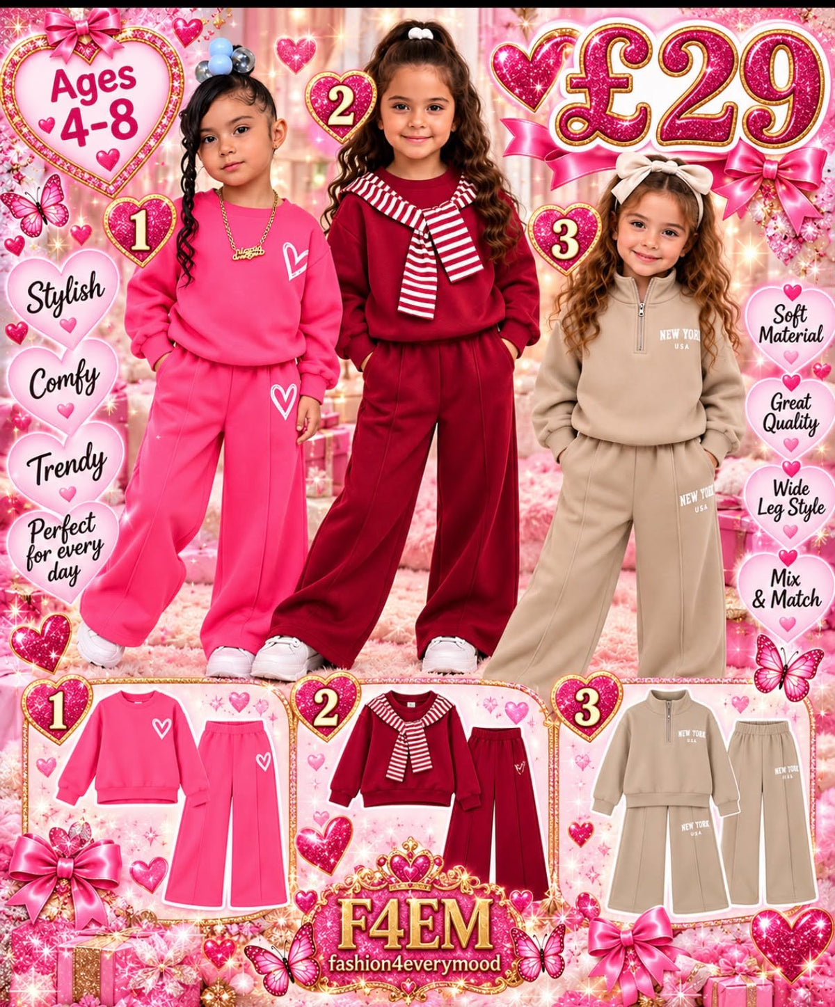Girls’ Stylish Tracksuit Sets