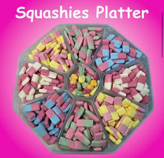 Squashies Party Platter - Birthday Gift, Thank You Gift, Party Platter, approx 1kg of Squashies in each platter