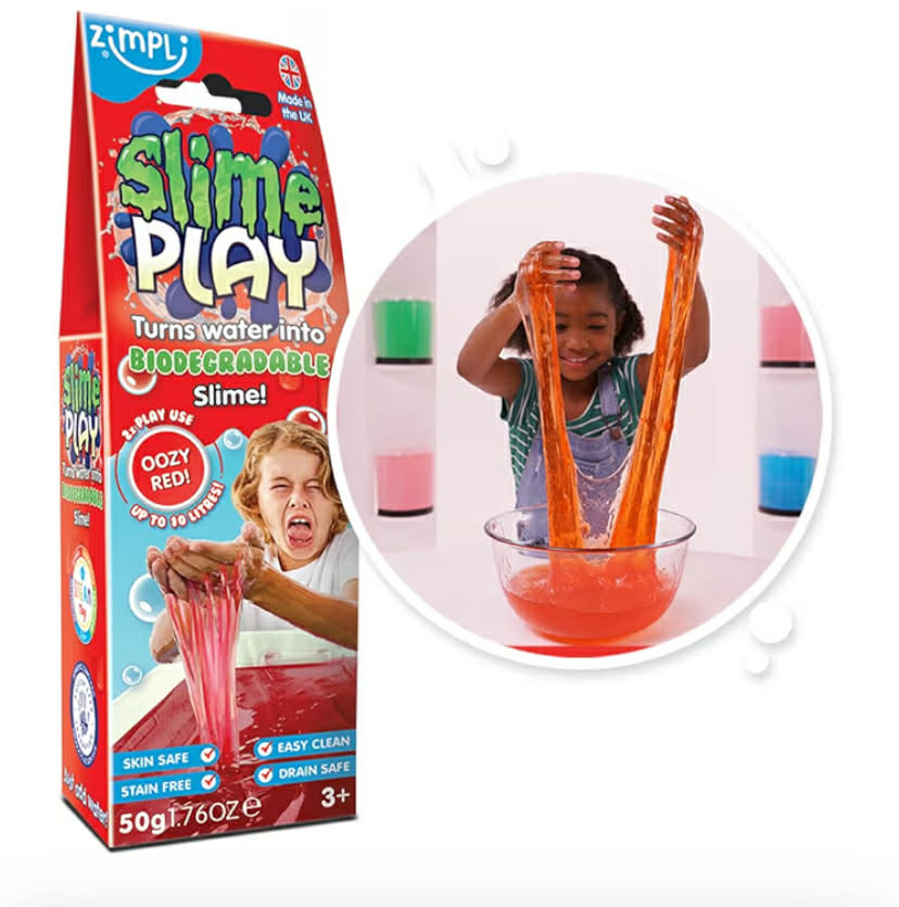 ZIMPLI - Slime Play Red, Turns Water into slime, Stress Relief Toy,