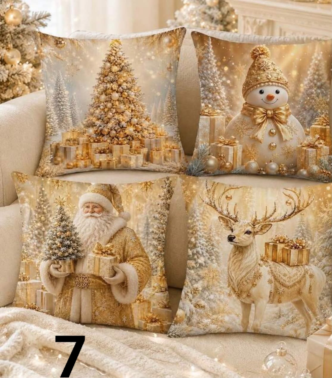 4pcs  Christmas Pillow Case,