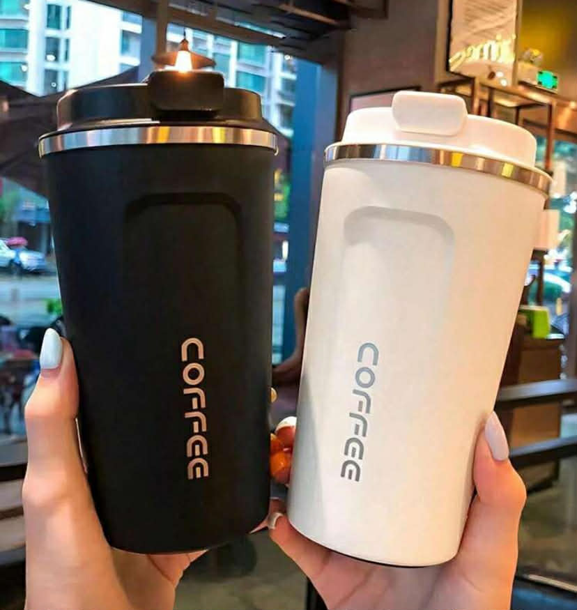 1 pc 380ml/510ml Portable Coffee Cup, Travel Mug, Stainless Steel Vacuum Insulated Tumbler With Non-Slip Sleeve