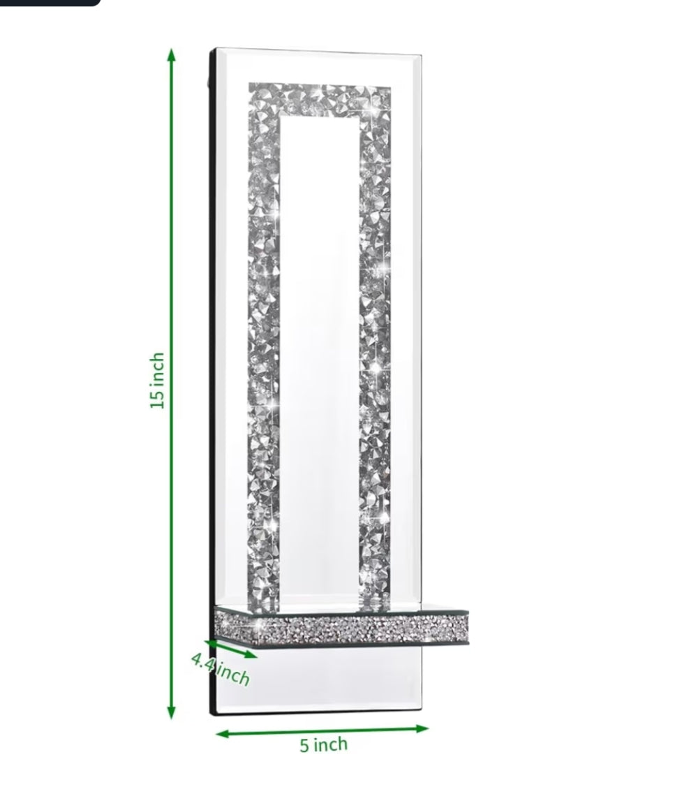 Crystal Crush Diamond Mirrored Candle Sconces